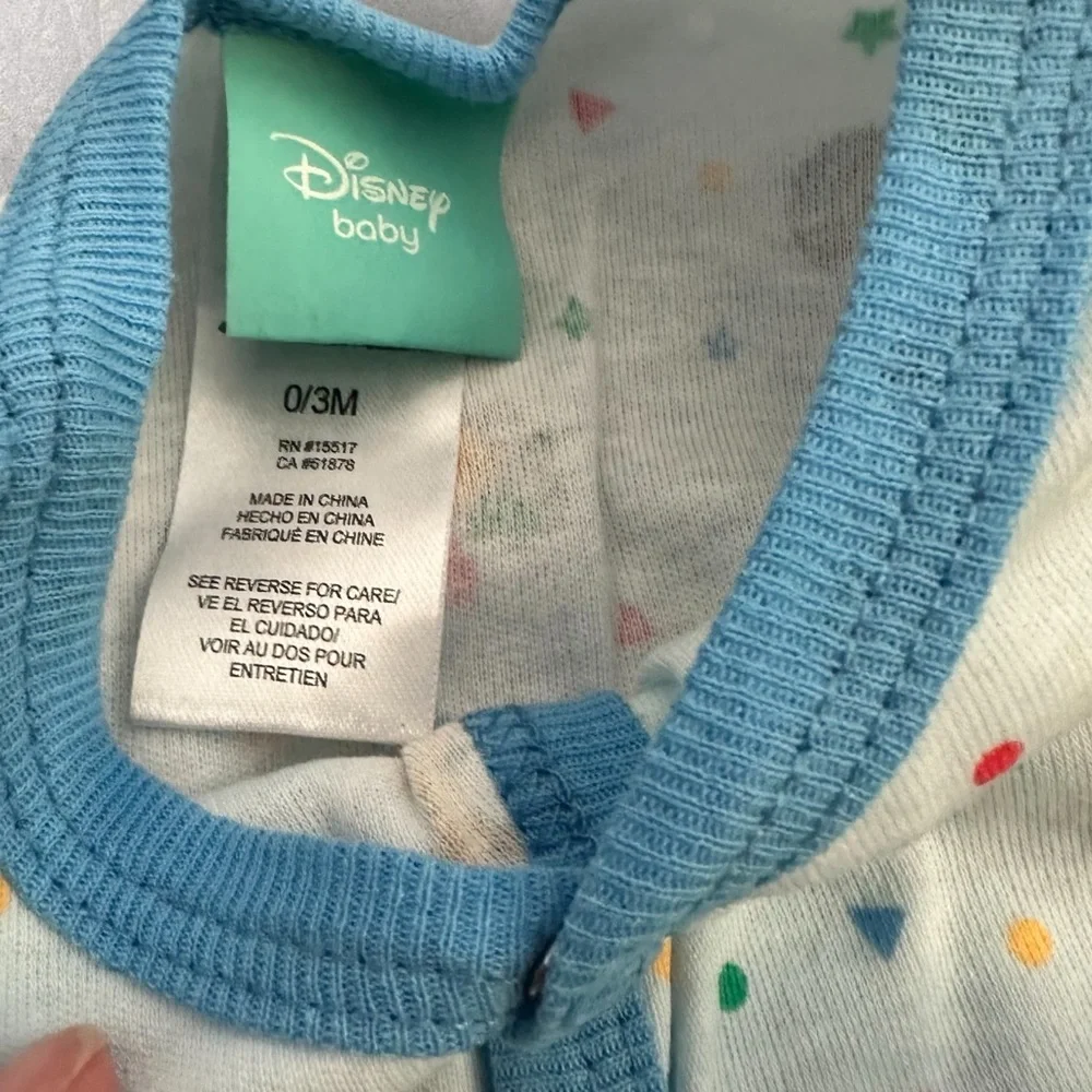 NWT Disney Baby Mickey Mouse Best Pals Light Blue Footies With Bib Size 0-3 Mon
